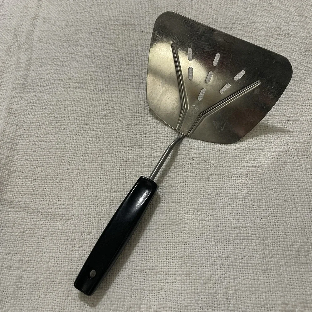 Vintage Foley Wide Slotted Curved Stainless Large Spatula‎ Turner Flipper USA